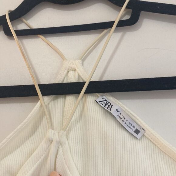 Zara white rubbed body suit halter - Picture 4 of 4
